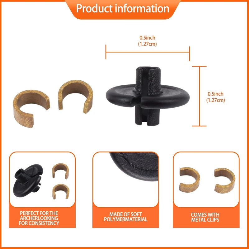 Yls Archery Slide-On Kisser Button Black with Copper Anchor Clips (Pack of 2) - Image 3